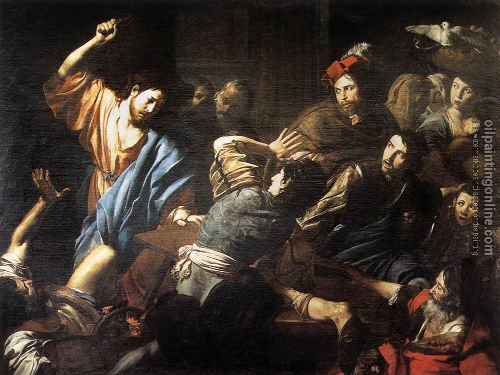 Valentin, Jean de Boulogne - Christ Driving the Money Changers out of the Temple